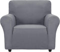 ZNSAYOTX Super Stretch Chair Slipcover Universal Sofa Chair Covers for Living Room Dogs Pet Furniture Protector Spandex Armchair Slipcovers with Anti Slip Foam Sticks (Light Grey, Chair)