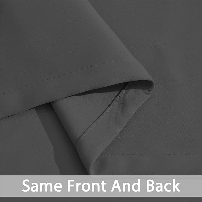 Yakamok 72 Inch Long Blackout Curtains for Bedroom, Thermal Insulated Room Darkening Curtains, Light Blocking Blackout Drapes for Living Room- 2 Panels,52x72 Inch, Charcoal Grey