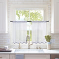 MIULEE 2 Panels Kitchen Tiers Half Window Sheer Curtains Rod Pocket Translucent Voile Drapes for Kitchen Bathroom Small Windows 29 by 36 Inch Greyish Lilac