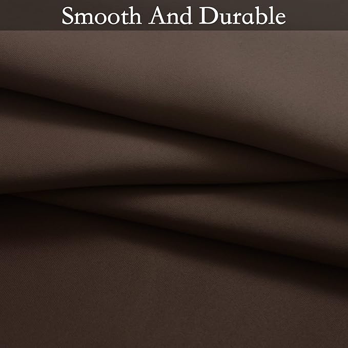 SimpleHome Ombre Room Darkening Curtains for Living Room, Light Blocking Gradient Brown to Grey White Thick Thermal Insulated Grommet Window Curtains/Drapes for Bedroom, 2 Panels, 52x84 inches Length