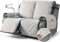 TAOCOCO 100% Waterproof Oversized Loveseat Recliner Cover, Non Slip Split Couch Covers for Reclining Loveseat with Elastic Straps for Kids Pets(Oversized 2 Seater, Off White)