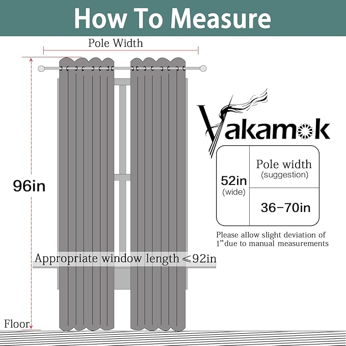 Yakamok Blackout Room Darkening Insulated Grommet Panels Window Curtains with 2 Tie Backs (Set of 2, Chocolate Brown, 52 x 96 Inch)