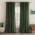 MIULEE Velvet Curtains 92 inches - Luxury Blackout Curtains for Bedroom Living Room Thermal Insulated Super Soft Window Drapes Rod Pocket & Back Tab, Olive Green, W52 x L92 inches, 2 Panels
