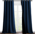 NICETOWN 100% Blackout Blinds, Set of 2, 46 inches x 102 inches, Laundry Room Decor Window Treatment Curtains for Large Patio Sliding Door, Thermal Insulated Moroccan Blue Curtains for Bedroom