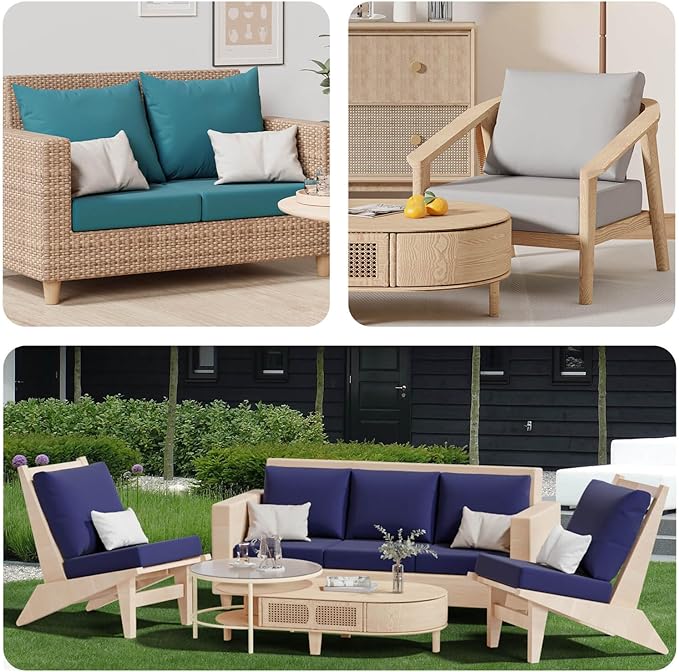 8Pcs Stretch Patio Cushion Covers, Outdoor Couch & Sofa Replacement Slipcovers for Patio Furniture Cushion Covers, Washable Reusable Furniture Protector