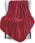 Exclusivo Mezcla Fleece Throw XL Blanket for Couch, Sofa, Super Soft and Warm Deep Red Blankets, All Season, Cozy, Plush, Lightweight, 50x70 Inches