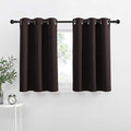 NICETOWN Kitchen Blackout Window Treatments Curtains - Eyelet Top Home Fashion Blackout Curtains Tailored Panels (Double Panels, W42 x L36 inches 1.2 inches Header, Toffee Brown)