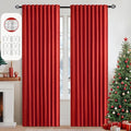 MIULEE Christmas Red Back Tab Blackout Curtains 84 Inch Length 2 Panels Set for Living Room Bedroom Privacy, Rod Pocket/Pinch Pleat Thermal Insulated Room Darkening Pleated Light Blocking Drapes