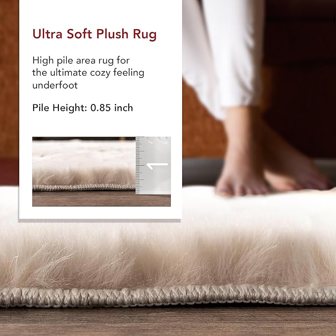 Nuloom Nia White/Ivory, 7'6" x 9'6", Cozy Shag, Fluffy and Soft, High Traffic, Stain Resistant, Easy Clean, Durable Machine Washable Area Rug for Bedroom, Living Room, Dining, Den, Foyer, Entryway