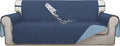 ISSUNTEX Double Protection 100% Waterproof Sofa Covers for Living Room, Couch Covers for 3 Cushion Couch Sofa, Reversible Furniture Protector Sofa Cover for Dogs, Pets (Sofa, Dark Blue/Light Blue)