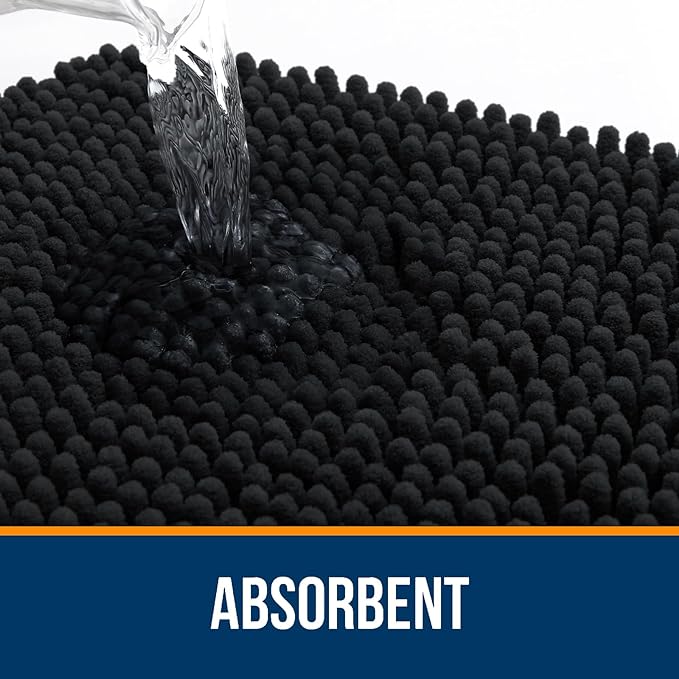 OLANLY Bathroom Rugs 47x32, Extra Soft Absorbent Chenille Bath Rugs, Rubber - Image 4