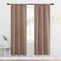 NICETOWN Kitchen Window Blackout Curtains - Window Treatment Thermal Insulated Rod Pocket Small Blackout Draperies/Drapes for Bedroom/Kitchen (Cappuccino, Set of 2, 34 in x 72 in (W x L)