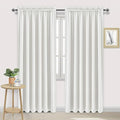 DWCN Blackout Curtains for Living Room Thermal Insulated, Energy Saving & Noise Reducing Bedroom Curtains, Ivory, W 70x L 84 Inch, Set of 2 Rod Pocket Curtain Panels