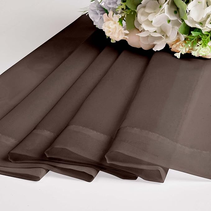 OWENIE Sheer Curtains, Chocolate Sheer Curtains 78 inch Length 2 Panels Set, Rod Pocket Voile Fimly Sheer Drapes for Living Room/Bedroom, 2pcs, Each 42" W x 78" L