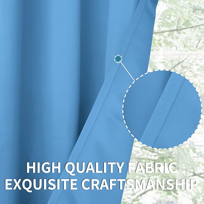 BGment Room Darkening Curtains 84 Inches Long - Grommet Thermal Insulated Drapes Window Treatment Curtains for Bedroom, 2 Panels, 42 x 84 Inch, Sky Blue