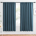 NICETOWN 2 Panels Blackout Curtains, Rod Pocket Window Curtains Room Darkning Drapes for Bedroom/Living Room, Thermal Insulated Solid Draperies for Home Office/Study, 62 by 72-Inch, Smoky Blue