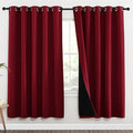 NICETOWN Full Shade Curtain Panels, 62 x 72 inch, Burgundy Red, Pair of Energy Smart & Noise Blocking Out Blackout Drapes for Dining Room Window, Thermal Insulated Guest Room Lined Window Dressing