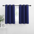 NICETOWN Royal Blue Blackout Kitchen Curtains - Energy Smart Blackout Grommet Curtain Panels for Bathroom/Loft Window/Living Room (42W by 36L 1.2 inches Header, Set of 2)