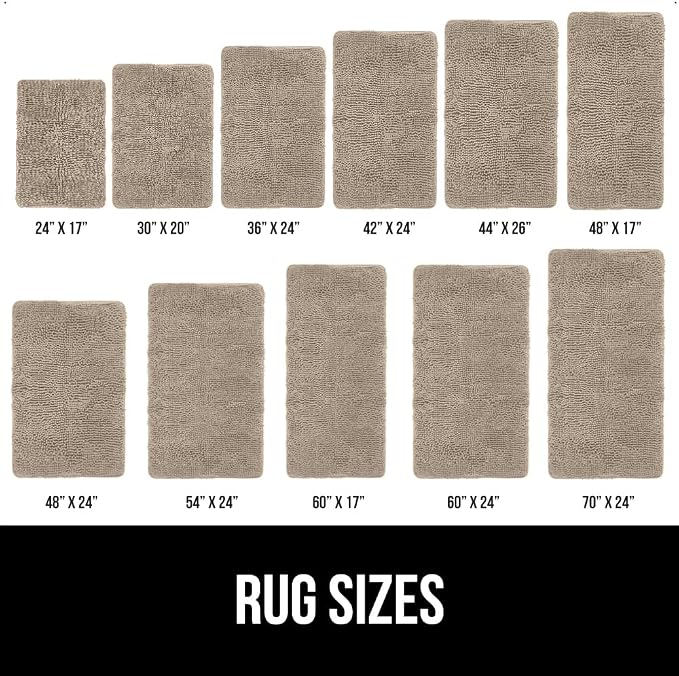 GORILLA GRIP Bath Rug Mat 48x17, Thick Absorbent Chenille, Quick Dry Microfiber - Image 6