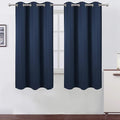 LEMOMO Navy Blue Blackout Curtains 40 x 63 Inch Length/Set of 2 Curtain Panels/Thermal Insulated Room Darkening Blackout Curtains for Bedroom