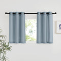 NICETOWN Stone Blue Linen Kitchen Window Curtains Over Sink, Grommet Thick Linen Stone Blue Short Window Treatments Privacy Assured with Light Filtering for Bedroom/Bathroom, W34 x L36, 2 Panels