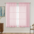 OVZME Blush Pink Sheer Curtains 63 Inches Long 2 Panels Set, Light Filtering Sheer Curtains for Living Room Bedroom 59 Inch Extra Wide, Modern Voile Filmy Rod Pocket Window Drapes, 59Wx63L Inches