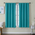 Simplebrand Ava Teal Short Blackout Curtains for Bedroom 54 Inches Long 2 Panels Set, Solid Thermal Insulated, Energy Saving Window Treatment Curtains Blackout Drapes, W40 x L54 Inch