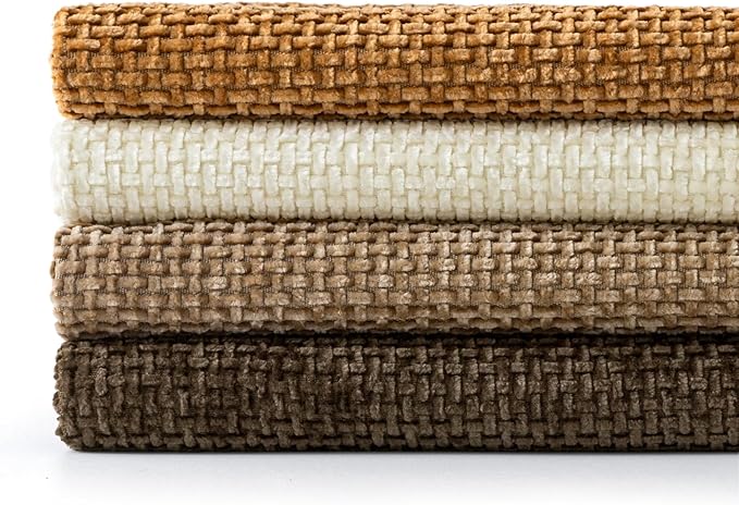 MIULEE Pack of 4 Brown Couch Throw Pillow Covers 20x20 Inch Soft Decorative Chenille Pillows Farmhouse Accent Cushions for Boho Home Decor Spring Sofa Bedroom Living Room