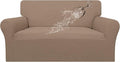 Easy-Going 100% Waterproof Oversized Loveseat Couch Cover, Dual Waterproof Sofa Cover, Stretch Jacquard Sofa Slipcover, Leakproof Furniture Protector for Kids, Pets, Dog and Cat, Camel