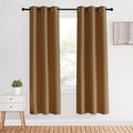 NICETOWN Bedroom Curtain Panels Blackout Draperies, Gold Brown, 1 Pair, 34 by 70-inch, Thermal Insulated Solid Grommet Blackout Curtains/Drapes