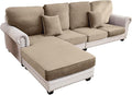 Couch Cover 4-Piece Elastic Velvet Couch Cushion Covers & Chaise Slipcovers for L-Shaped Sofas - Sofa Seat Covers Washable, Soft Cover for Couches (3 Seater + Chaise, Leather Brown)