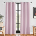 NICETOWN Blackout Window Curtains 80 inch Long, 2 Panels, 34 inch, Baby Pink, Grommet Top Room Darkening Thermal Insulated Solid Vertical Drapes for Bedroom/Kid Room