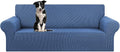 KEKUOU Stretch Oversized Sofa Slipcover 1 Piece Couch Sofa Cover (94"-110") Furniture Protector 4 Seater Sofa with Elastic Bottom for Kids,Pet.Jacquard Checked Pattern Fabric(X Large,Riverside)