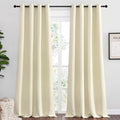 NICETOWN Beige Room Darkening Curtains 90" Long for Boho Farmhouse Home Decoration, Window Treatment Total Privacy Drape Panels for Bedroom Living Room (55" Wide, Set of 2)