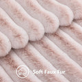 22x22 Summer Cozy Faux Fur Throw Pillow Covers Set of 2 – Pink White