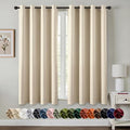MIULEE Cream Beige Blackout Curtains for Bedroom Living Room 63 Inches Long 2 Panels, Thermal Insulated Room Darkening Drapes Solid Grommet Noise Reduction Light Blocking Window Treatments 50x63 Inch