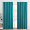 NICETOWN 2 Panels Blackout Curtains, Rod Pocket Thermal Insulated Drapes 84 inches Long, Easy-Care Modern Home Decoration Sunshades for Guest Room, Living Room, Office, 62 x 84 Inch, Peacock Blue
