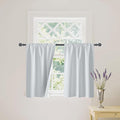 RYB HOME White 100% Blackout Curtains, Short Thermal Insulated Heat & UV Blocking Total Room Darkening Privacy Drapes for Small Window, Width 29 by Length 24, White, 2 Panels