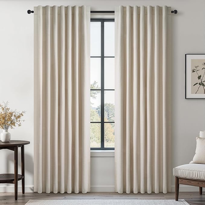 78 Inch Custom Made Curtains for Sliding Door Closet Doors 100% Blackout Curtains for Living Room Bedroom Back Tab Pleated Heat Blocking Insulated Drapes Heat Neutral White (W52" x L78") 2 Panels