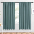 NICETOWN 2 Panels Blackout Curtains, Rod Pocket Window Curtains Room Darkning Drapes for Bedroom/Living Room, Thermal Insulated Solid Draperies for Home Office/Study, 62 by 72-Inch, Greyish Blue