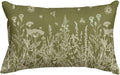 AVOIN colorlife Wildflowers Spring Moss Green Throw Pillow Cover, 12 x 20 Inch Floral Cushion Case Decoration for Home Sofa Couch