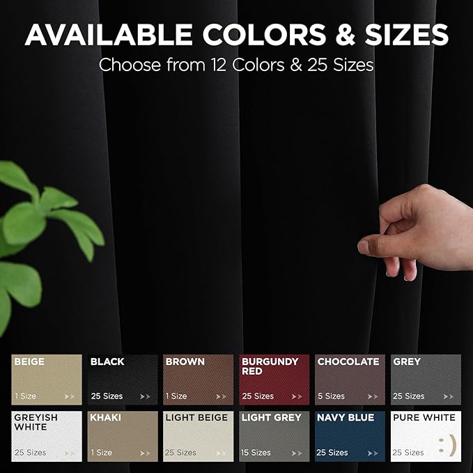 Joydeco Blackout Door Curtain for Doorway Privacy 96 Inches Long, Grommet Closet Curtain for Open Closet, Room Divider for Bedroom Living Room (Black, 52Wx96L, 1 Panel)