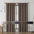 Simplebrand Ava Brown Blackout Curtains for Bedroom, 72 Inch Length, 2 Panels Set, Privacy Thermal Insulated Rod Pocket Window Curtains, W40 x L72 Inch