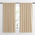 NICETOWN Room Darkening Curtains for Bedroom - Triple Weave Home Decoration Thermal Insulated Solid Drapes for Kitchen (Biscotti Beige, Set of 2 Panels, 62 x 63 Inch)