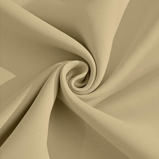 Yakamok Thermal Insulated Grommet Blackout Draperies/Drapes for Bedroom Window,Room Darkening Curtain Panels (2 Panels, W38 x L72 -Inch, Beige)