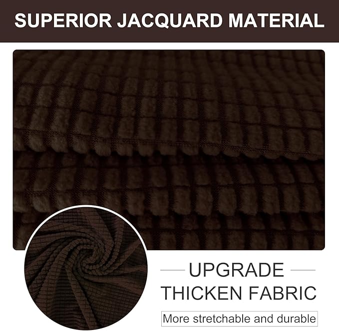 U-NICE HOME Oversized Stretch Loveseat Couch Cover Sofa Covers Washable Sofa Slipcover Furniture Protector for 2 Cushion Couch Sofa Pet Friendly, Chocolate