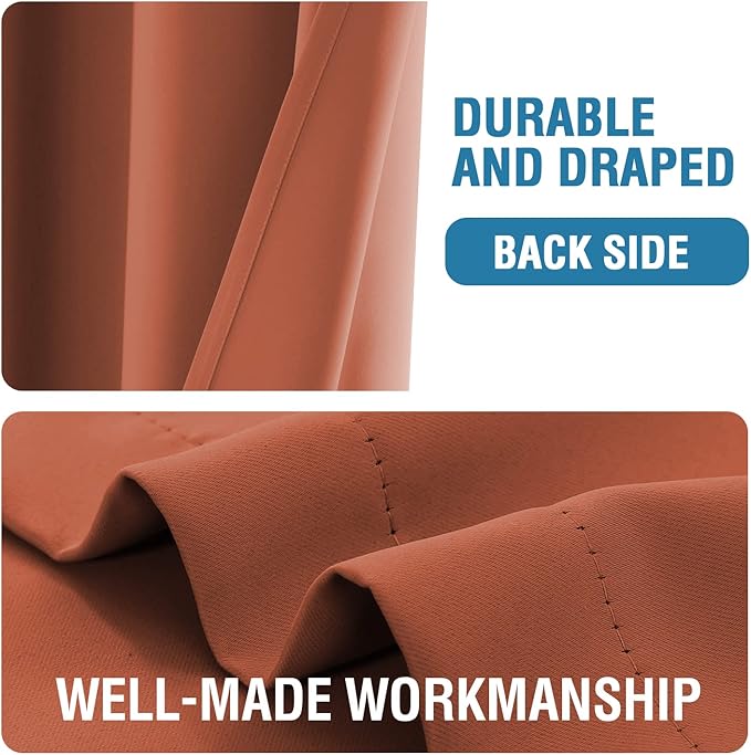 H.VERSAILTEX Doorway Curtain Blackout Closet Door Curtain Room Divider Window Treatment Curtain for Bedroom Thermal Insulated Privacy Drape Soundproof Grommet, 42 x 80 inches, 1 Panel, Orange