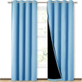 NICETOWN 100% Blackout Curtains 84 inches Long, Blue, 52 inches Wide, Pair of Energy Smart & Noise Blocking Out Drapes for Baby Room Window, Thermal Insulated Guest Room Lined Window Dressing