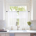 MIULEE 2 Panels Kitchen Tiers Half Window Sheer Curtains Rod Pocket Voile Drapes for Kitchen Bathroom Small Windows 29 by 45 Inch White