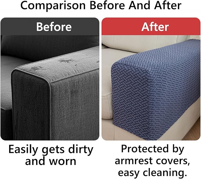 Soothing Home Sofa Covers, Sofa Hero Covers, Wear-Resistant Universal Couch Covers Washable Stretch Sectional Couch Cushion Covers (Light Green,Arm Rest Covers 2pcs)